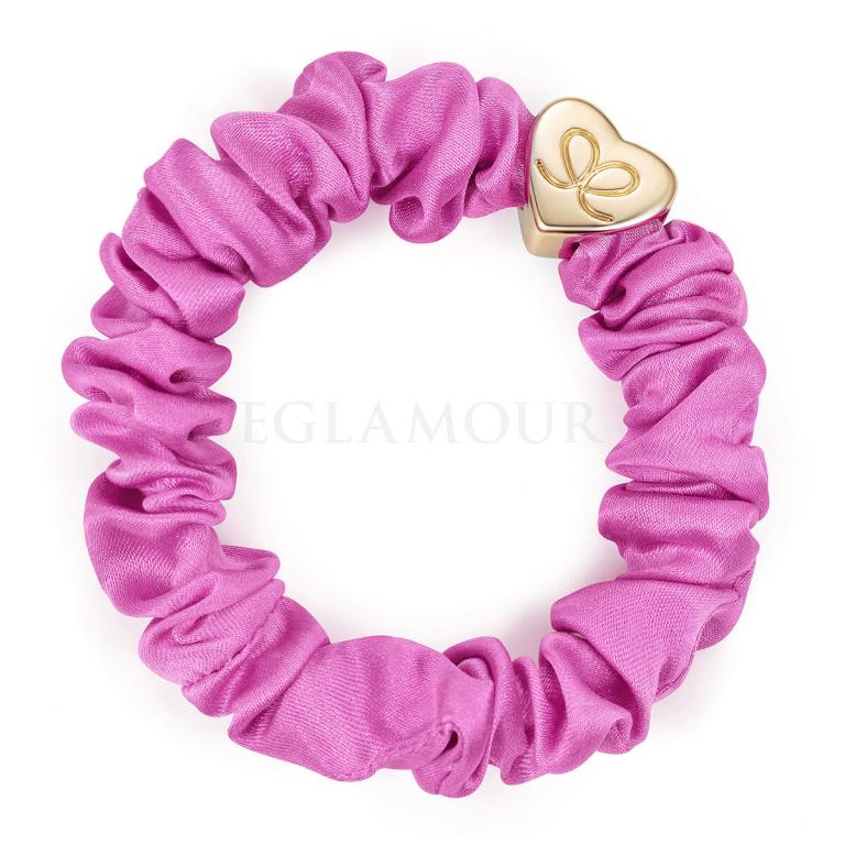 By Eloise London Silk Scrunchie Gold Heart Gumka do włosów dla kobiet 1 szt Odcień Bubblegum Pink