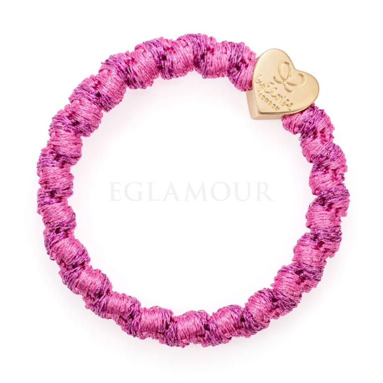 By Eloise London Woven Gold Heart Gumka do włosów dla kobiet 1 szt Odcień Bubblegum Pink