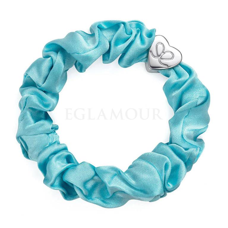 By Eloise London Silk Scrunchie Silver Heart Gumka do włosów dla kobiet 1 szt Odcień Turquoise