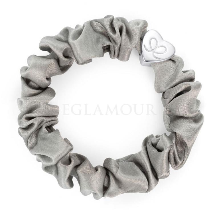 By Eloise London Silk Scrunchie Silver Heart Gumka do włosów dla kobiet 1 szt Odcień Moonlight