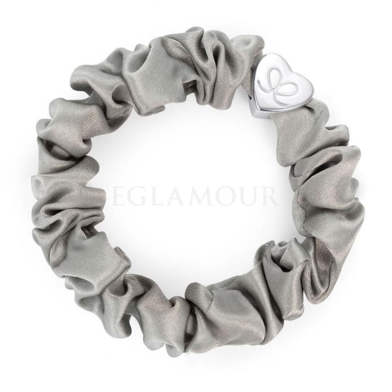 By Eloise London Silk Scrunchie Silver Heart Gumka do włosów dla kobiet 1 szt Odcień Moonlight