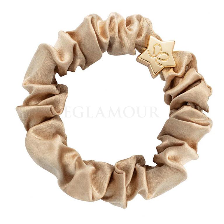 By Eloise London Silk Scrunchie Gold Star Gumka do włosów dla kobiet 1 szt Odcień Sand