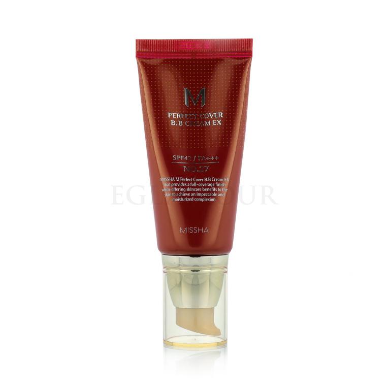 Missha M Perfect Cover BB Cream EX SPF42 Krem BB dla kobiet 50 ml Odcień No.27 Honey Beige