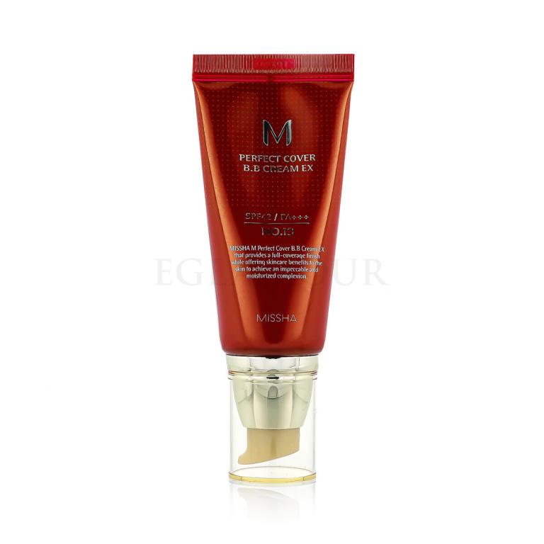 Missha M Perfect Cover BB Cream EX SPF42 Krem BB dla kobiet 50 ml Odcień No.13 Bright Beige