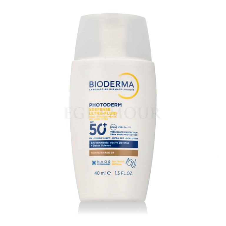 BIODERMA Photoderm Xdefense Ultra-Fluid SPF50+ Preparat do opalania twarzy dla kobiet 40 ml Odcień Shade 04