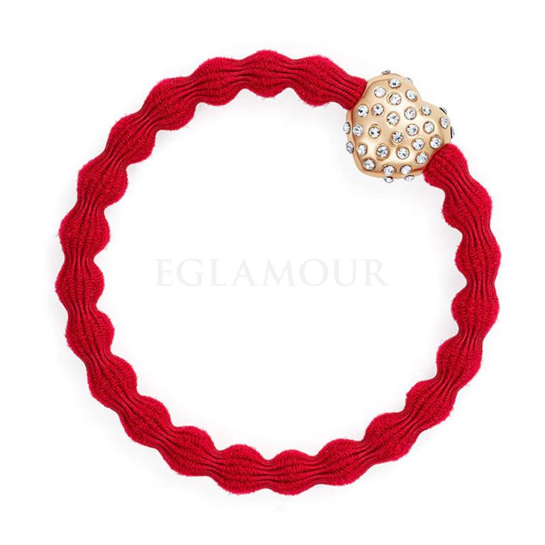 By Eloise London Bling Charms Diamanté Bubble Heart Gumka do włosów dla kobiet 1 szt Odcień Cherry Red