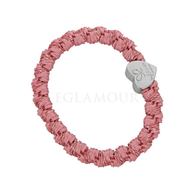 By Eloise London Woven Silver Heart Gumka do włosów dla kobiet 1 szt Odcień Flamingo Pink