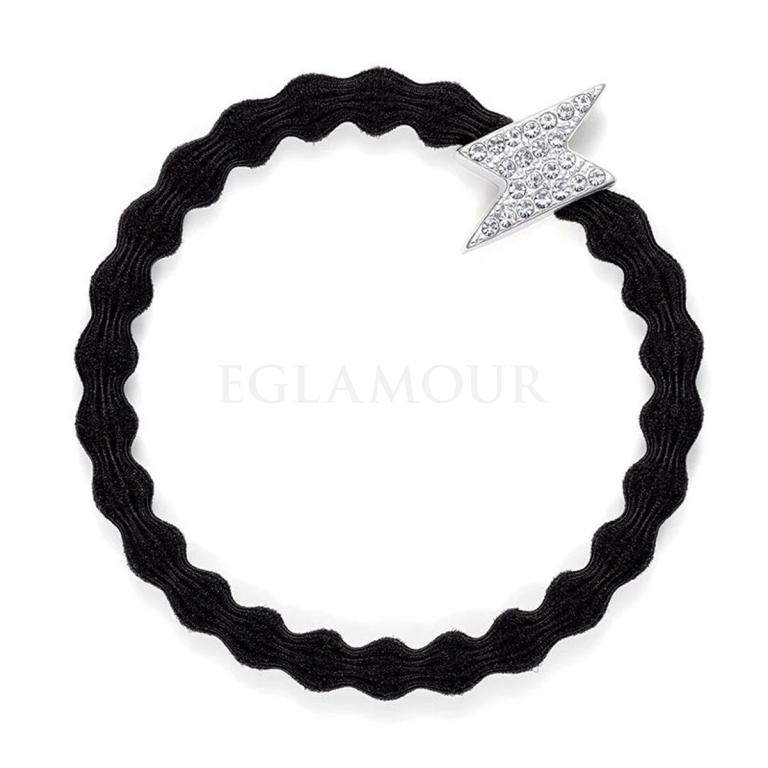 By Eloise London Silver Bling Diamanté Bolt Gumka do włosów dla kobiet 1 szt Odcień Black