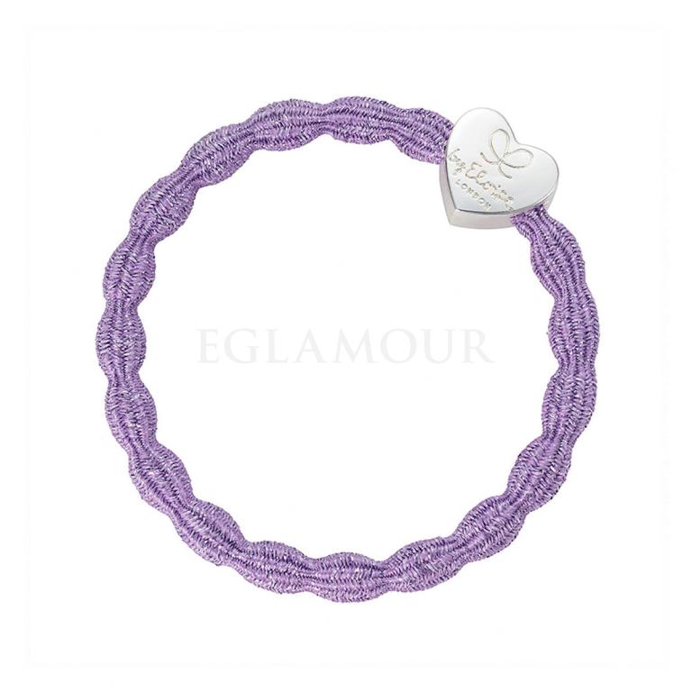 By Eloise London Metallic Silver Heart Gumka do włosów dla kobiet 1 szt Odcień Lilac