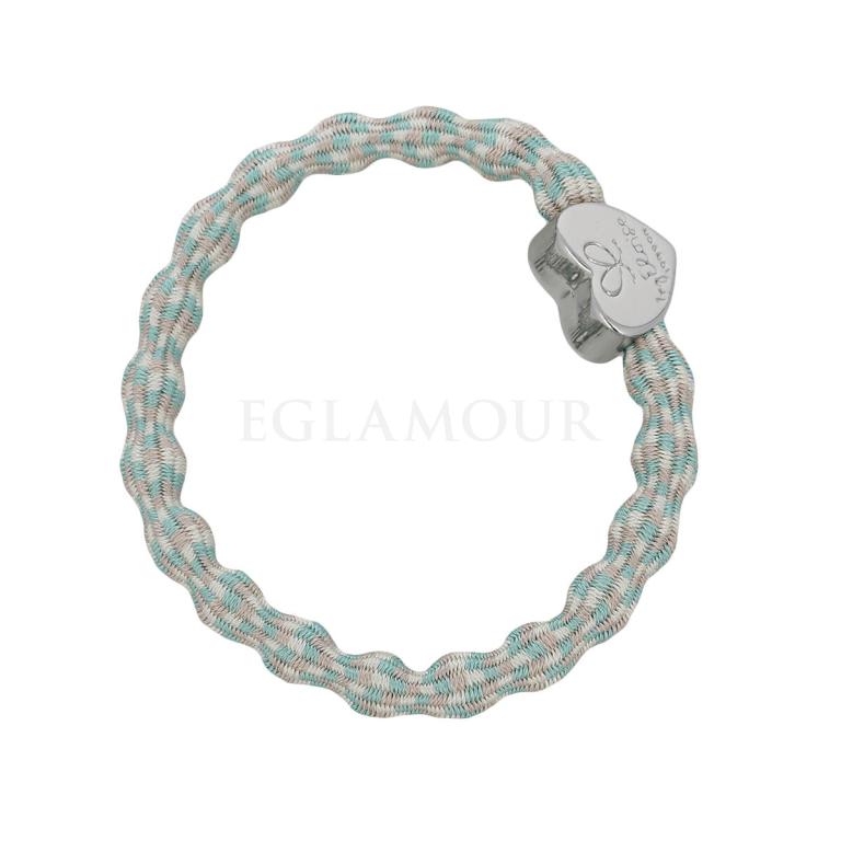 By Eloise London Metallic Silver Heart Gumka do włosów dla kobiet 1 szt Odcień Maldives