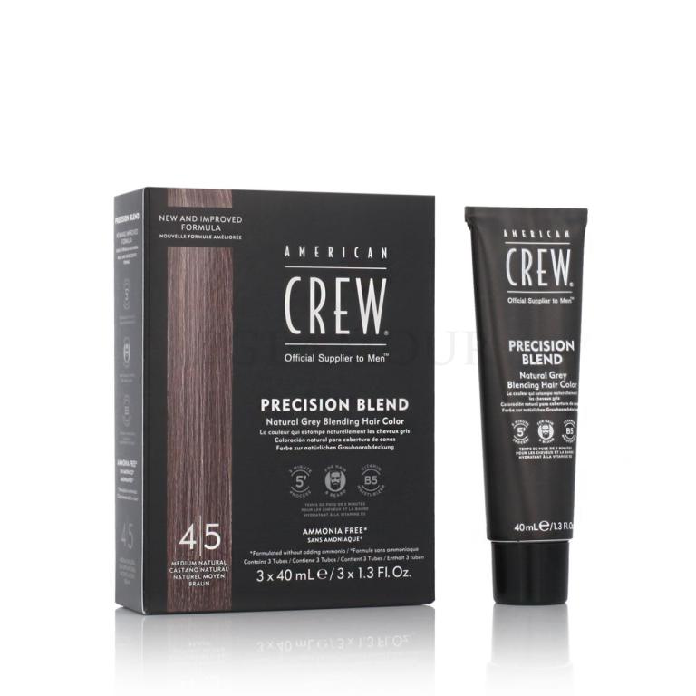 American Crew Precision Blend Natural Grey Blending Hair Color Farba do włosów dla mężczyzn 3x40 ml Odcień 4/5 Medium Natural