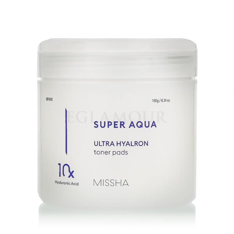 Missha Super Aqua Ultra Hyalron Toner Pads Chusteczki oczyszczające 90 szt
