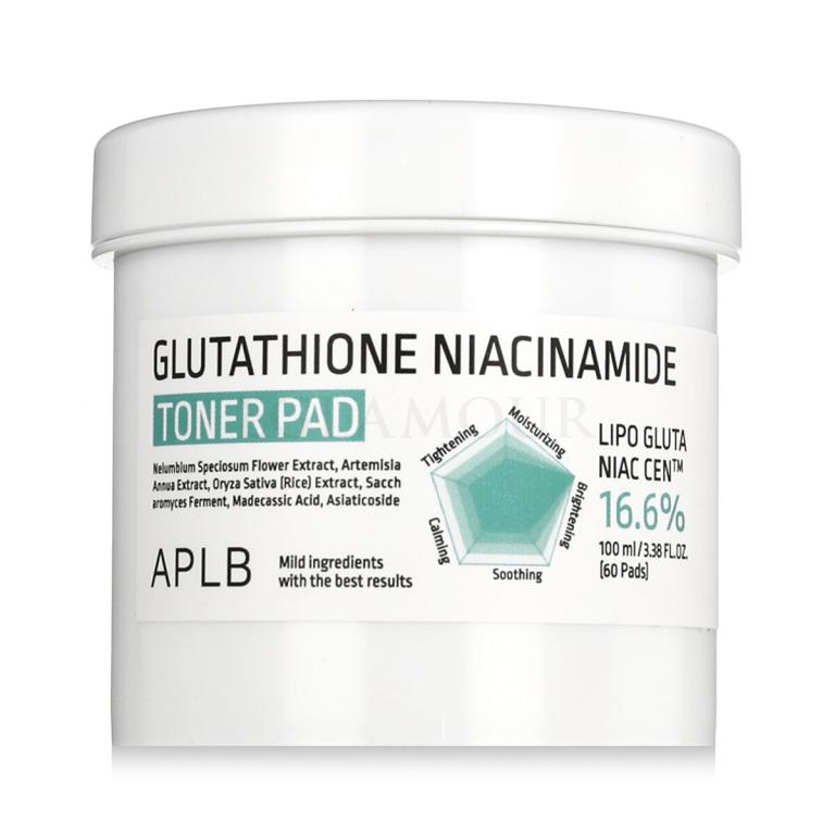 APLB Glutathione Niacinamide Toner Pad Wody i spreje do twarzy 60 szt