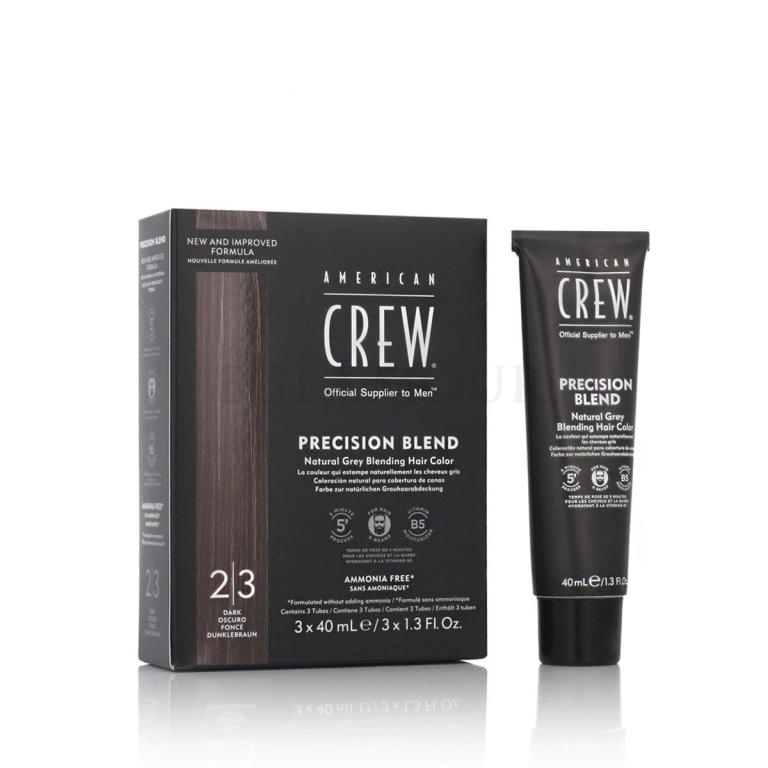 American Crew Precision Blend Natural Grey Blending Hair Color Farba do włosów dla mężczyzn Odcień 2-3 Dark Zestaw