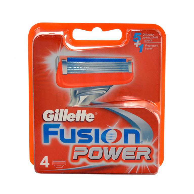 Gillette Fusion Power Wkład do maszynki dla mężczyzn 4 szt Uszkodzone pudełko