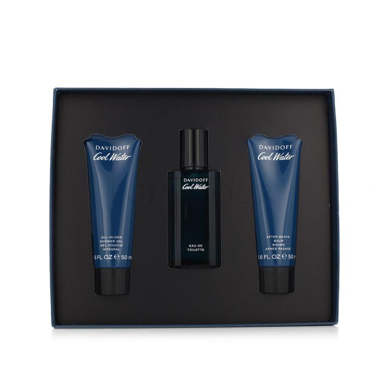 Davidoff Cool Water Zestaw Edt 40 ml + Żel pod prysznic 50 ml + Balsam po goleniu 50 ml