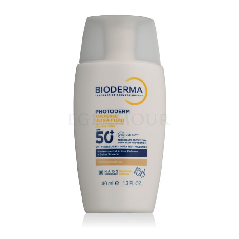 BIODERMA Photoderm Xdefense Ultra-Fluid SPF50+ Preparat do opalania twarzy dla kobiet 40 ml Odcień Shade 02