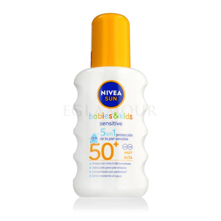 Nivea Sun Babies &amp; Kids Sensitive Protect Spray SPF50+ Preparat do opalania ciała dla dzieci 200 ml