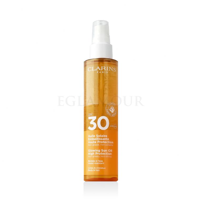 Clarins Sun Care Glowing Sun Oil SPF30 Preparat do opalania ciała dla kobiet 150 ml