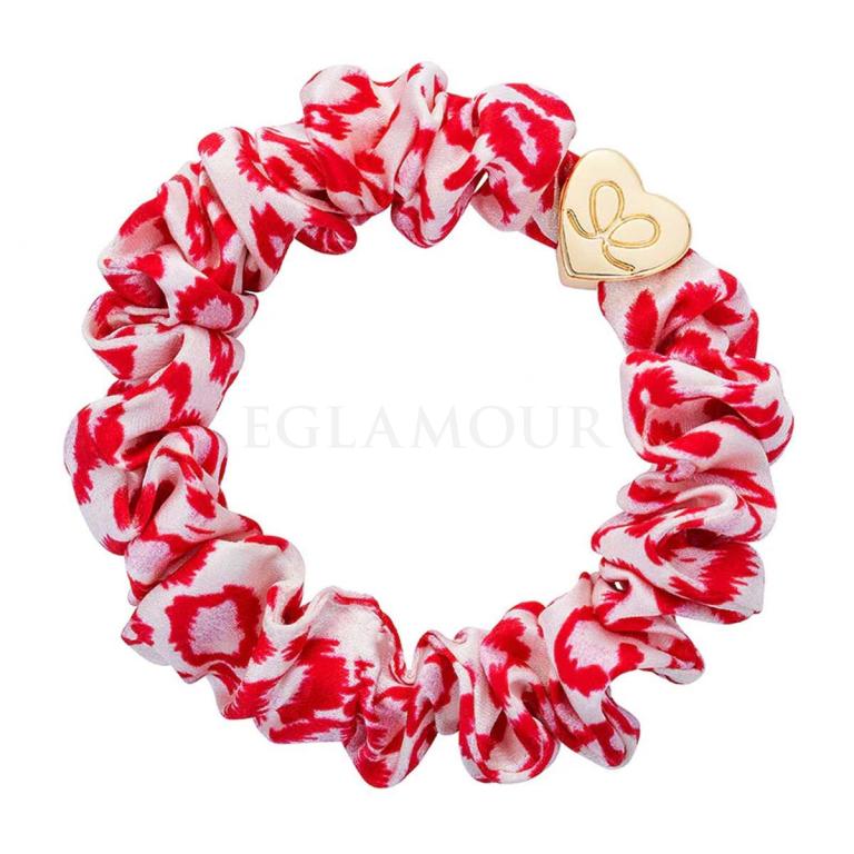 By Eloise London Silk Scrunchie Gold Heart Gumka do włosów dla kobiet 1 szt Odcień Red Leopard