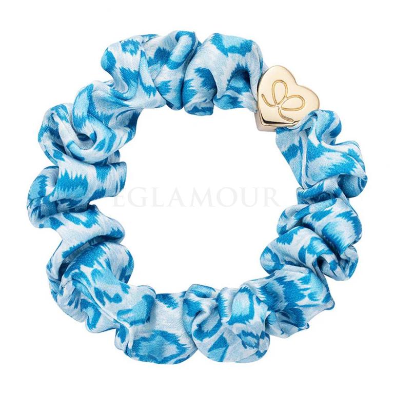 By Eloise London Silk Scrunchie Gold Heart Gumka do włosów dla kobiet 1 szt Odcień Blue Leopard