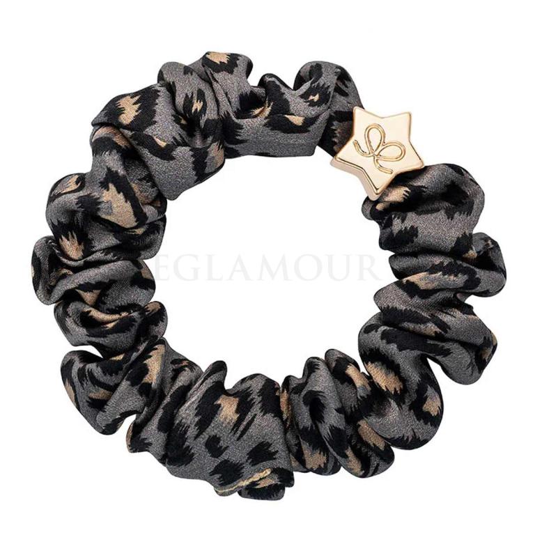 By Eloise London Silk Scrunchie Gold Star Gumka do włosów dla kobiet 1 szt Odcień Grey Leopard