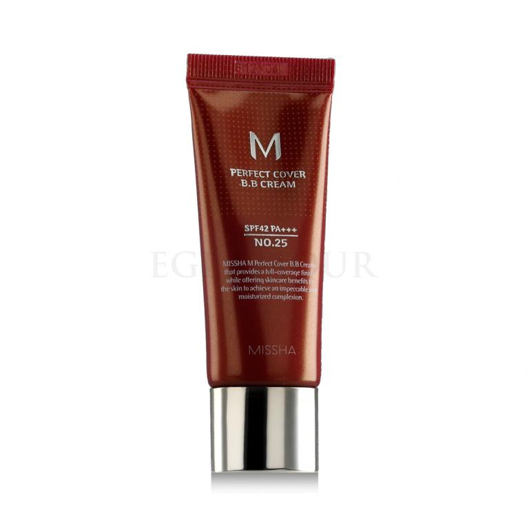 Missha M Perfect Cover BB Cream EX SPF42 Krem BB dla kobiet 20 ml Odcień No.25 Warm Beige