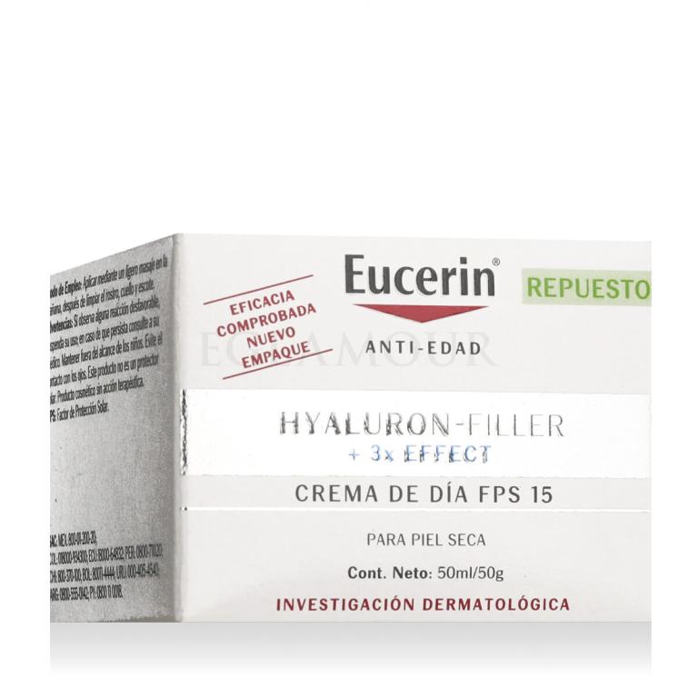 Eucerin Hyaluron-Filler + 3x Effect Day Care SPF15 Krem do twarzy na dzień dla kobiet Napełnienie 50 ml