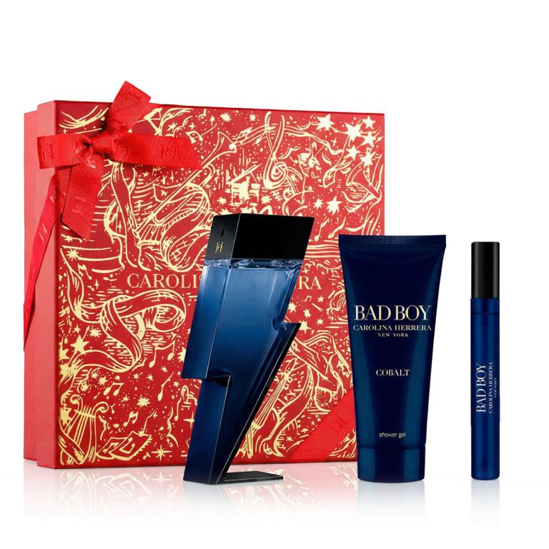 Carolina Herrera Bad Boy Cobalt Électrique SET1 Zestaw woda perfumowana 100 ml + żel pod prysznic 100 ml + woda perfumowana 10 ml