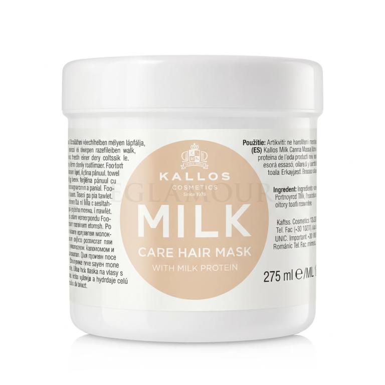 Kallos Cosmetics Milk Care Hair Mask Maska do włosów dla kobiet 275 ml