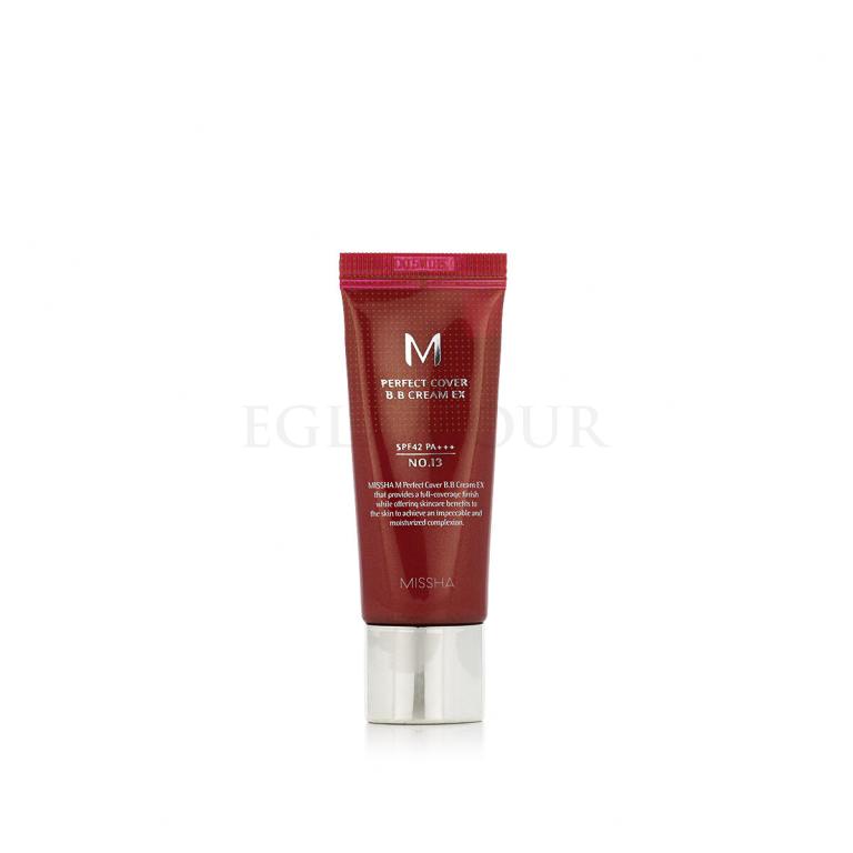 Missha M Perfect Cover BB Cream EX SPF42 Krem BB dla kobiet 20 ml Odcień No.13 Bright Beige