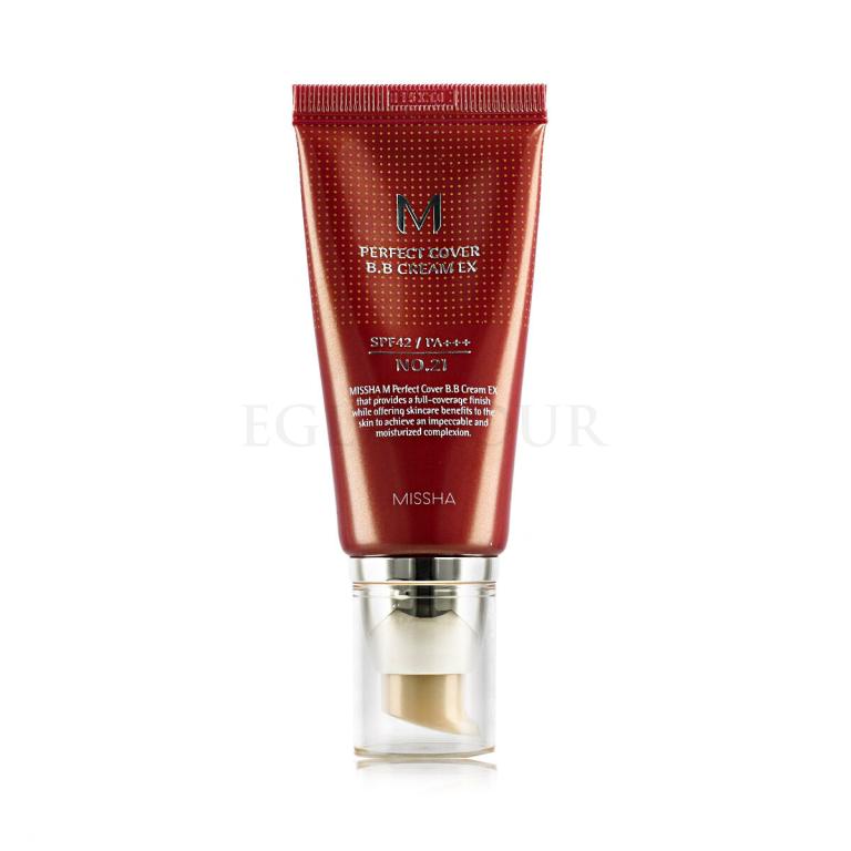 Missha M Perfect Cover BB Cream EX SPF42 Krem BB dla kobiet 50 ml Odcień No.21 Light Beige
