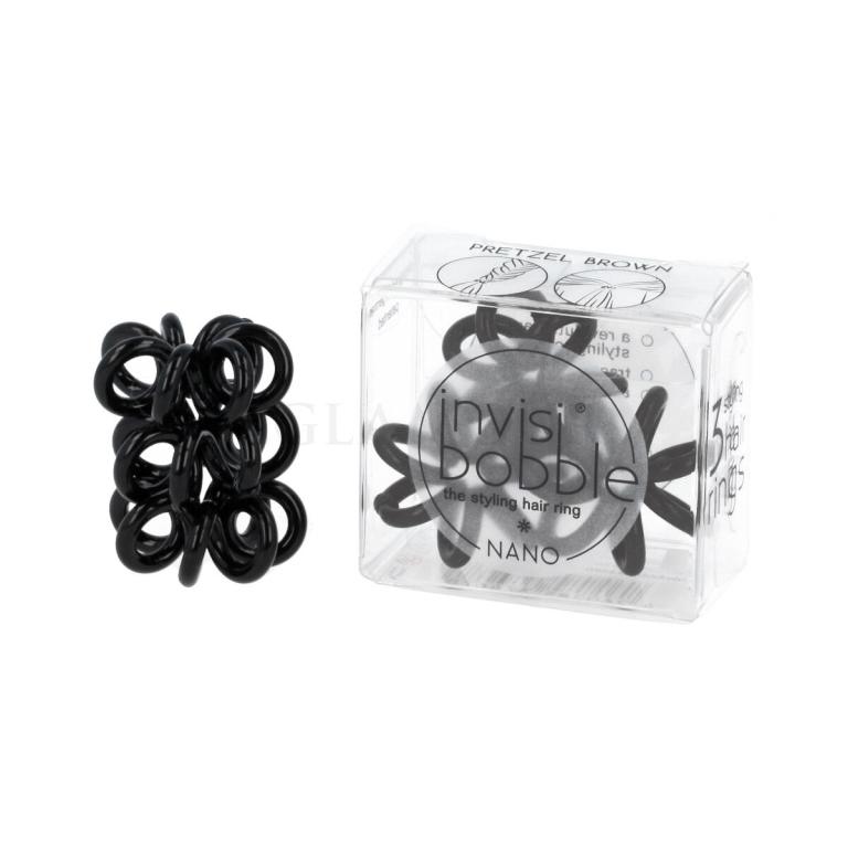 Invisibobble Nano Hair Ring Gumka do włosów dla kobiet 3 szt Odcień True Black - černá
