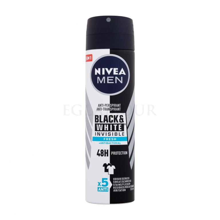 Nivea Men Invisible For Black &amp; White Fresh 48h Antyperspirant dla mężczyzn 150 ml