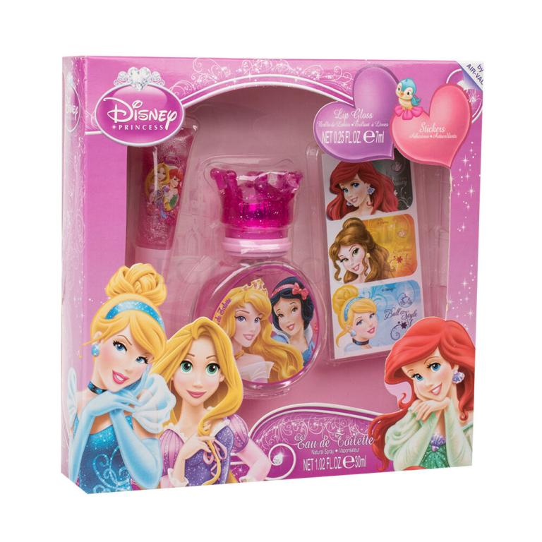 Disney Princess Princess Zestaw Edt 30 ml + Błyszczyk do ust 7 ml + Naklejki Uszkodzone pudełko