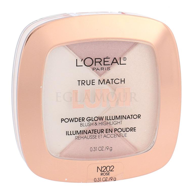 L&#039;Oréal Paris True Match Lumi Rozświetlacz dla kobiet 9 g Odcień N202 Rose