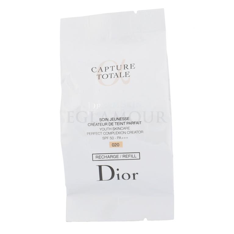 Christian Dior Capture Totale Dreamskin Moist &amp; Perfect Cushion SPF50+ Podkład dla kobiet Napełnienie 15 g Odcień 020 tester