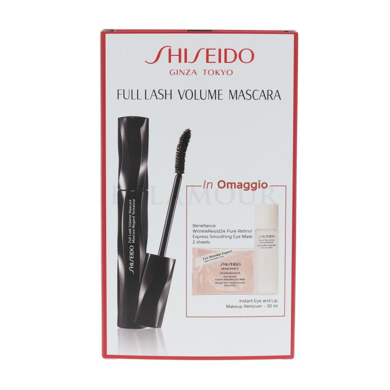 Shiseido Full Lash Zestaw Tusz do rzęs Full Lash Volume 8 ml + Maseczka pod oczy BENEFIANCE WrinkleResist24 2 szt + Płyn do demakijażu 30 ml