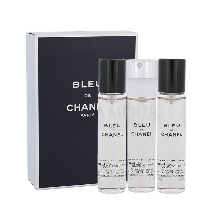 Chanel Bleu de Chanel 3x 20 ml Woda toaletowa dla mężczyzn Napełnienie 20 ml Uszkodzone pudełko