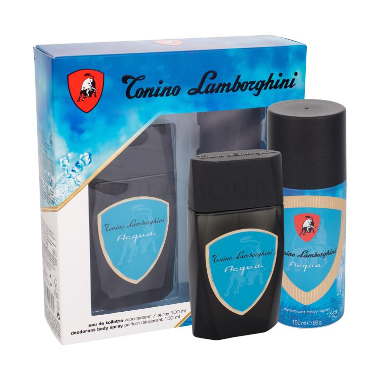 Lamborghini Acqua Zestaw Edt 100 ml + Deodorant deospray 150 ml
