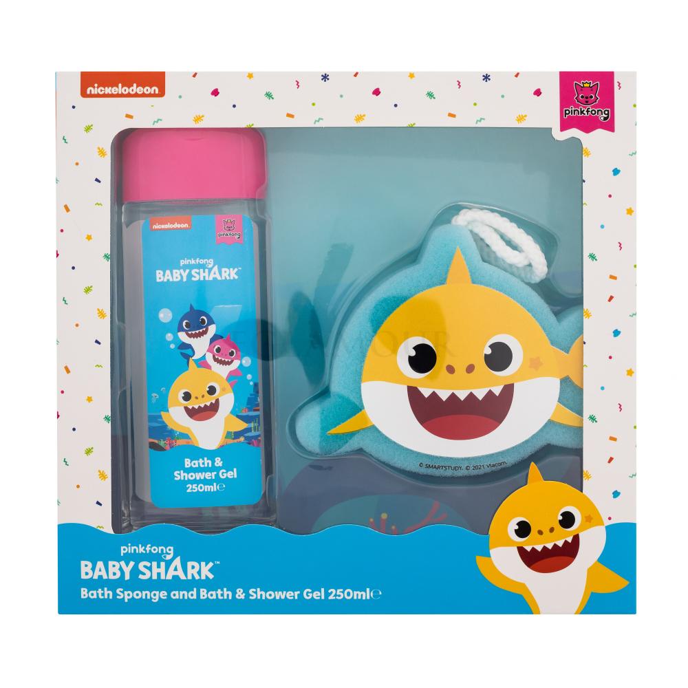 Pinkfong Baby Shark Bath Set Zestaw Żel pod prysznic 250 ml + gąbka Uszkodzone pudełko
