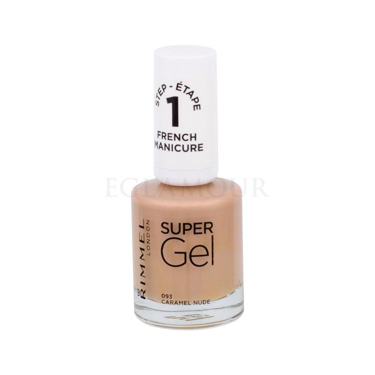 Rimmel London Super Gel French Manicure STEP1 Lakier do paznokci dla kobiet 12 ml Odcień 093 Caramel Nude