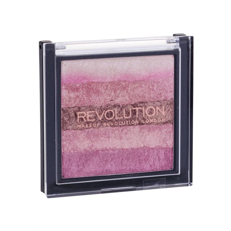Makeup Revolution London Shimmer Brick Róż dla kobiet 7 g Odcień Pink Kiss