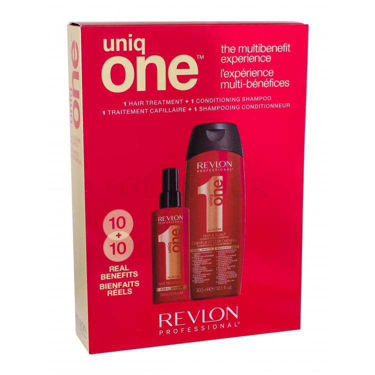Revlon Professional Uniq One Zestaw Maska do włosów bez spłukiwania 150 ml + Szampon 300 ml Uszkodzone pudełko