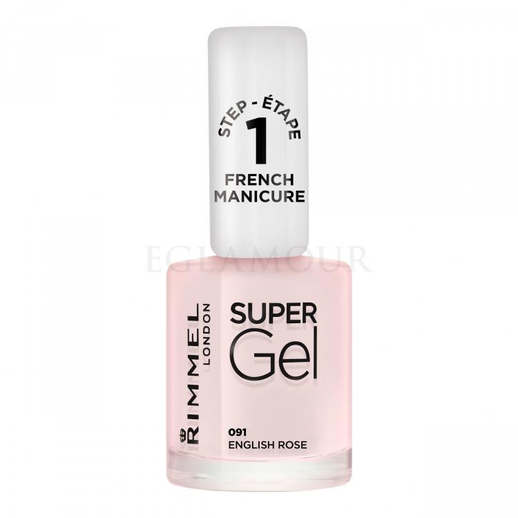 Rimmel London Super Gel French Manicure STEP1 Lakier do paznokci dla kobiet 12 ml Odcień 091 English Rose