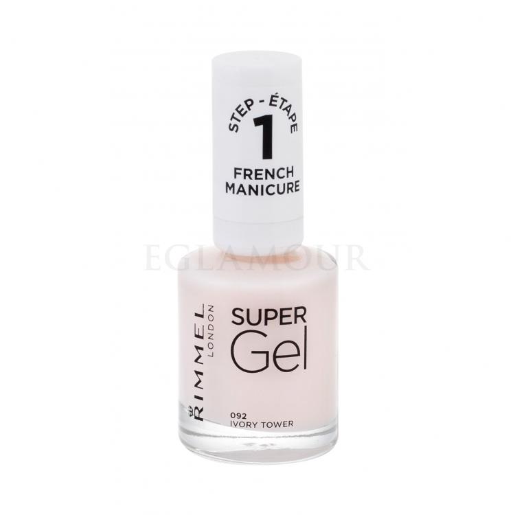 Rimmel London Super Gel French Manicure STEP1 Lakier do paznokci dla kobiet 12 ml Odcień 092 Ivory Tower
