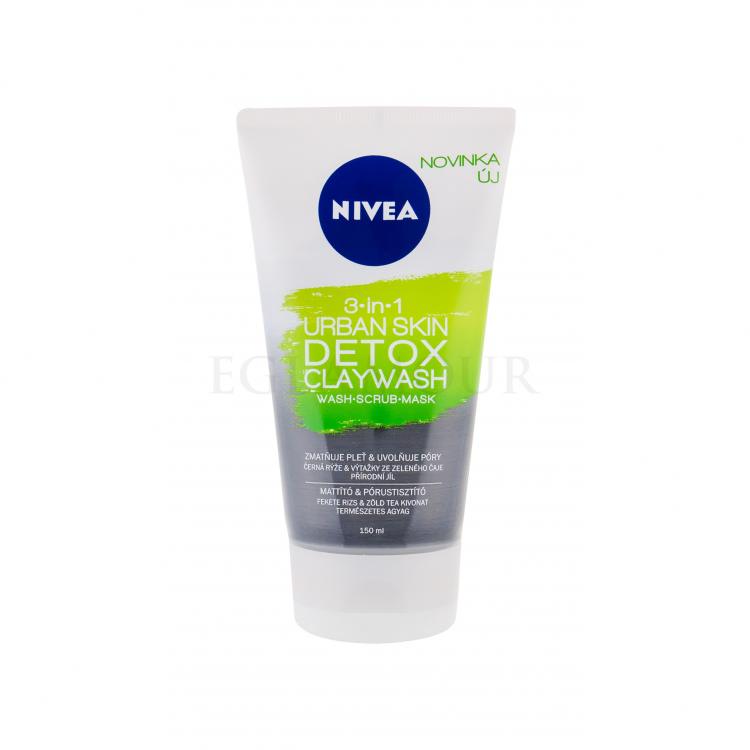 Nivea Urban Skin Detox Claywash 3-in-1 Krem oczyszczający dla kobiet 150 ml
