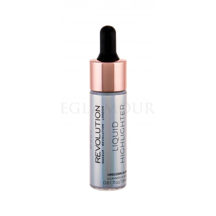 Makeup Revolution London Liquid Highlighter Rozświetlacz dla kobiet 18 ml Odcień Unicorn Elixir