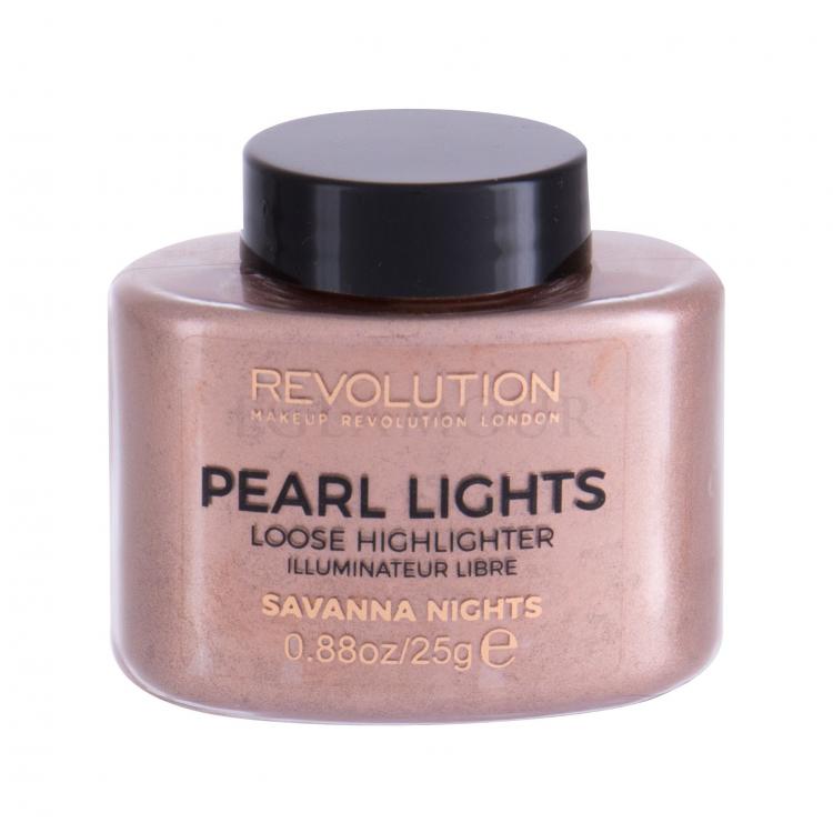 Makeup Revolution London Pearl Lights Rozświetlacz dla kobiet 25 g Odcień Savanna Nights