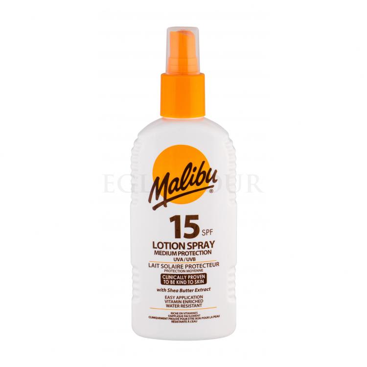 Malibu Lotion Spray SPF15 Preparat do opalania ciała 200 ml